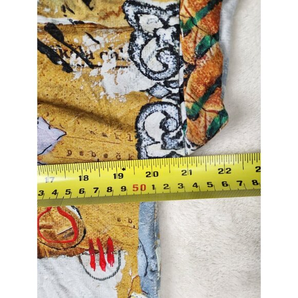 Simply Art by Dolcezza Short Sleeve Blouse Medium Buttons Good Enough Design - Picture 8 of 10